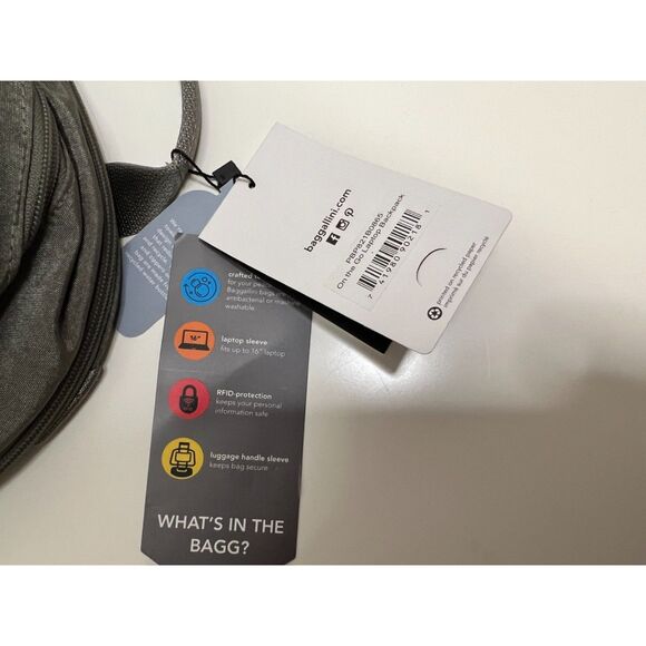 NWT Baggallini On The Go Laptop Backpack in Sterling Shimmer - Picture 9 of 11